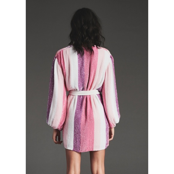 retrofete Gabrielle Dress Multi Pink Stripe Mini - Picture 4 of 11